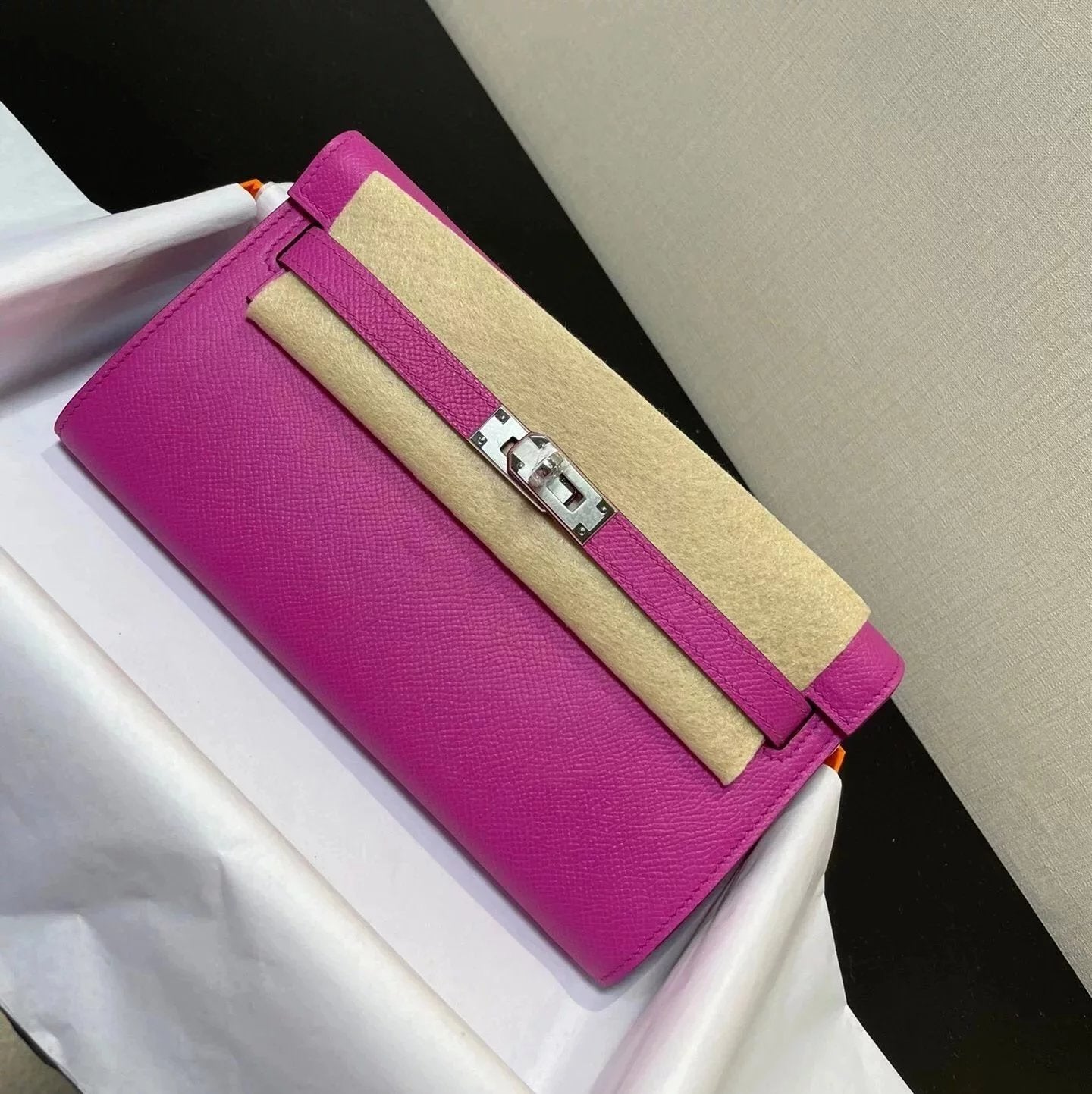Hermes women's bag Top version hermeskellywoc2021New Second Generation Mini Kelly Bag togoWOC Import Epsom Women's Leather Shoulder Crossbody Bag
