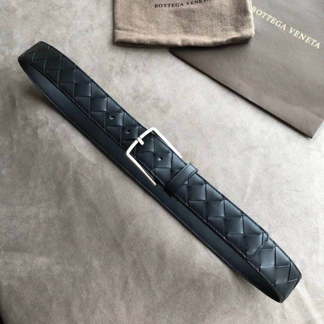 Bottega Veneta Belt 【First Layer Cowhide】Counter Version Free Packaging New Belt Men's First Layer Cowhide Hand-Woven Calfskin Belt Fashion All-Matching3.5cm Pant Belt Men and Women Business Casual Belt Belt Men's Leather Belt Bottega Belt