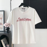 Louis Vuitton LV T-shirt Chest Letter Embroidery logo round Neck Short Sleeve25ss New Pure Cotton Unisex Style T T-shirt OS Loose Fit Base Shirt Top Half Sleeve T-Shirt
