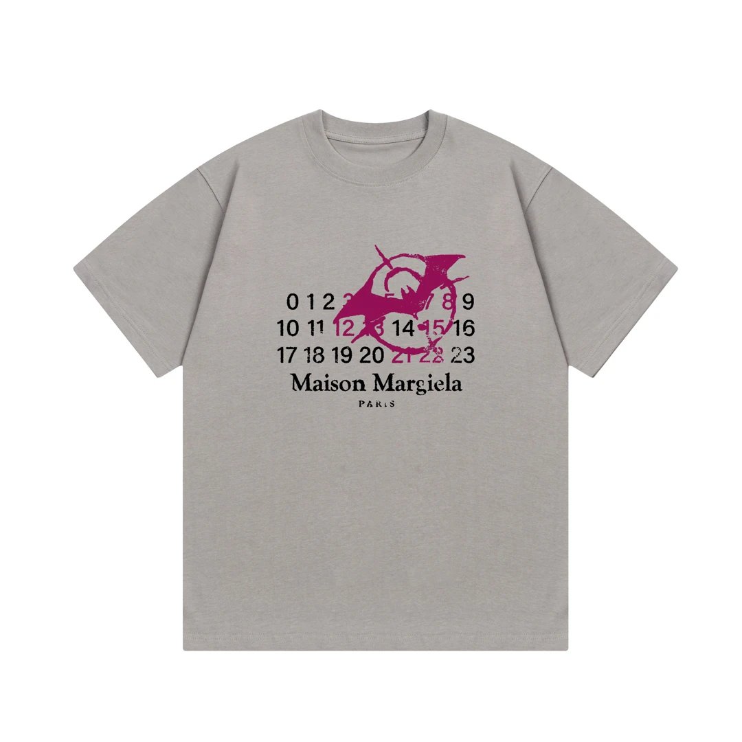 Maison Margiela T-shirt Chest Number Print logo round Neck Short Sleeve25ss New Pure Cotton Unisex Style T T-shirt OS Loose Fit Base Shirt Top Half Sleeve T-Shirt