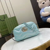 Gucci Women's Bag Top version 【High Version Original Leather】2024Early Spring New marmont Mermaid Laser Magic Color Ma Meng Bao's Home Mermaid Magic Color Pearl Color Love Chain Bag Ma Meng Fang Fat Bag443497