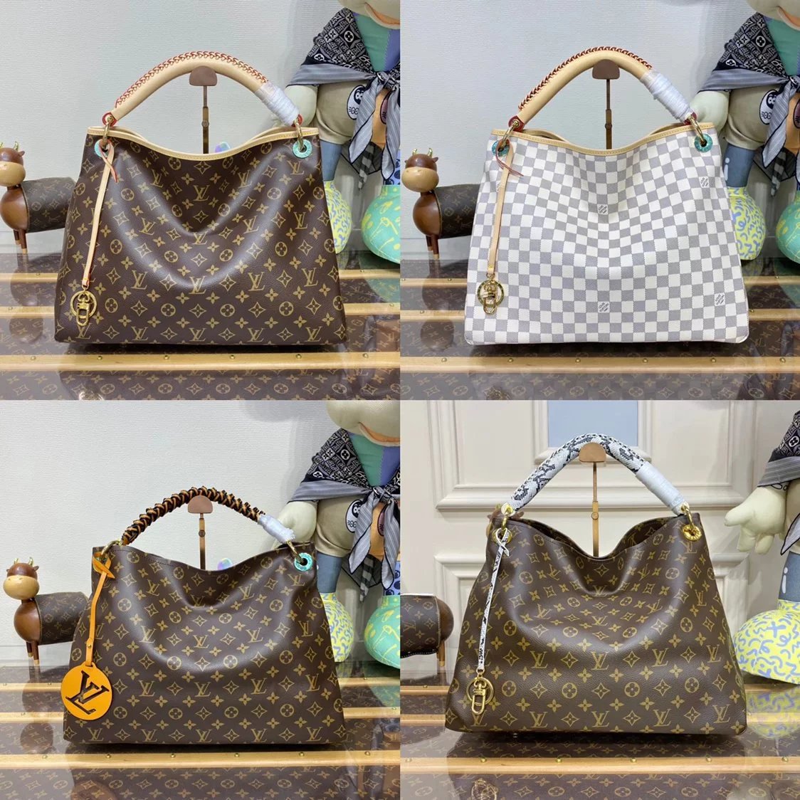 Louis Vuitton LV Women's Bag Top version 【Premium Original Leather】ARTSYMM Medium Handbag M43994Presbyopic Vintage Bag Shopping Bag Tote Bag ARTSY Medium Shopping Handbag M44010Snake M40249N41174Checkerboard M44869