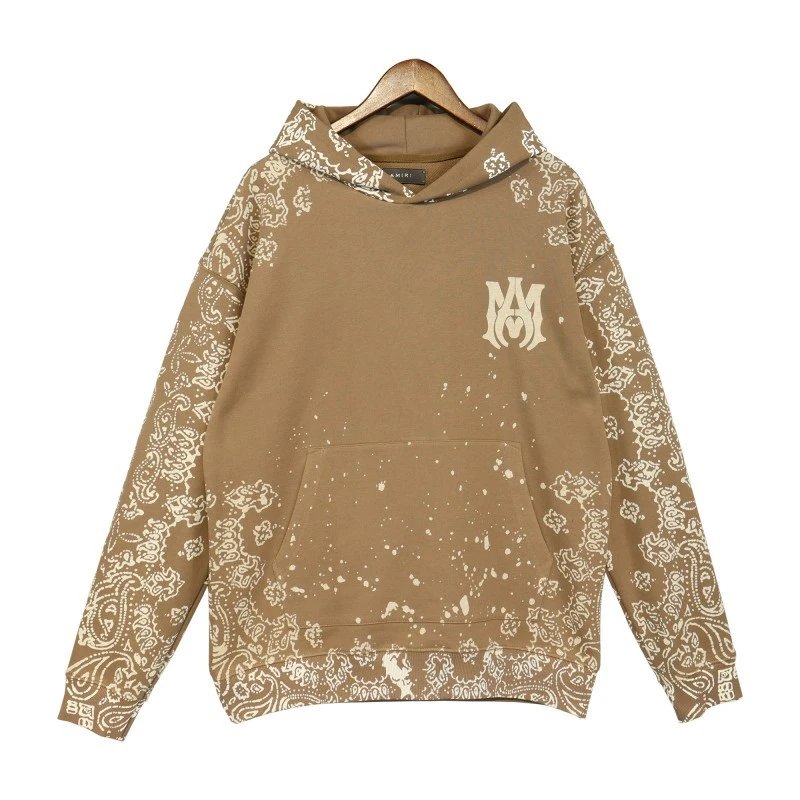 Amiri Hoodie Fashion Brand Sweater Paint-Splashing Style Graffiti Embroidered Hoodie Couple Coat