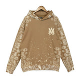 Amiri Hoodie Fashion Brand Sweater Paint-Splashing Style Graffiti Embroidered Hoodie Couple Coat