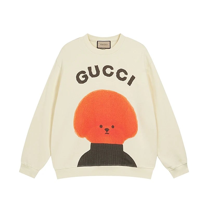 Gucci Hoodie Cartoon Large Chest logo Round Neck Sweatshirt Long Sleeve Base Shirt Jacket Top Fashion Unisex Sports Casual Loose Fit Versatile Autumn Winter New Arrival