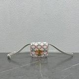 Celine women's bag Top version 【Kowloon Leather Original Leather】2022Spring New Super mini Triomphe Small Waste Bag11cmTriomphe Arc De Triomphe mini Earphone Bag Small Waste Bag2023New Color Cherry Blossom Pink New Women's Bag Shoulder Bag Messenger Bag S