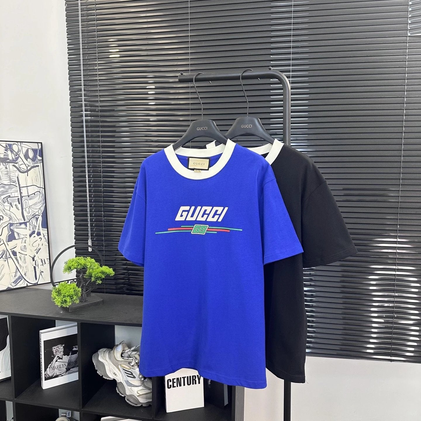 Gucci T-shirt Overseas Limited Letter Printing logo round Neck Short Sleeve25ss New Pure Cotton Unisex Style T T-shirt OS Loose Fit Base Shirt Top Half Sleeve T-Shirt