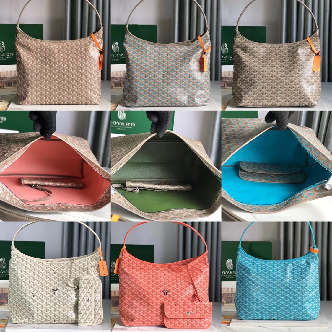 Goyard Bag Top version 2022New Products for Sale HoboBohème Hobo Bag Underarm Bag HOBO Bag totebag Bag Women's Shopping Bag Tote Handbag Underarm Bag Shoulder Bag Women's Bag2024New Color Coral Pink hobo Hobo bag