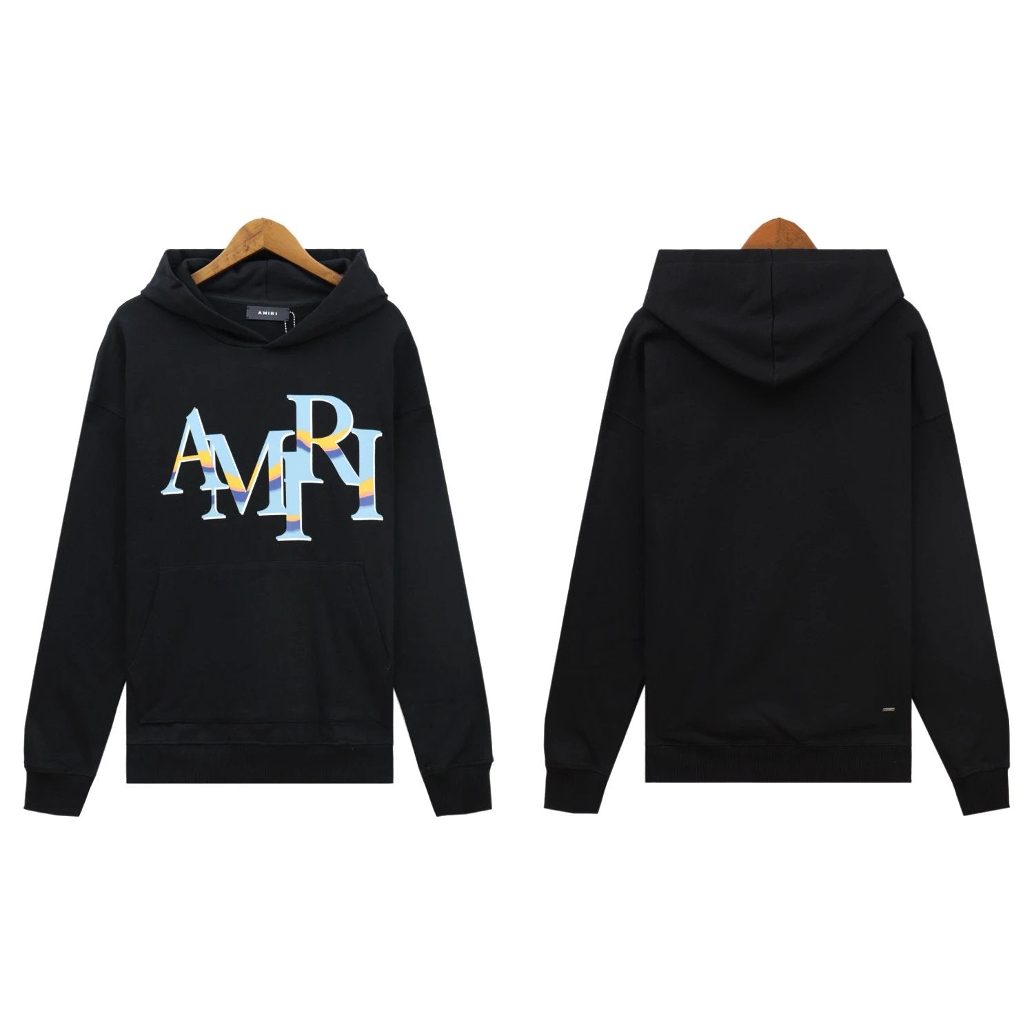 Amiri Hoodie 2024Autumn and Winter New Gradient Letter Pattern Pullover Hooded Sweater for Men and Women