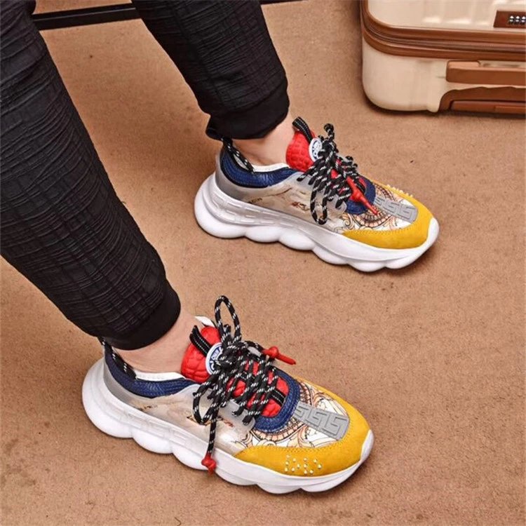 Versace Chain Reaction shoes Vasaki Couple Shoes Dad Shoes Platform Men's Hight Increasing Shoes Trendy All-Match Sports Casual Shoes for Women cf27