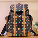 Louis Vuitton LV Backpack Top version 【Original Leather Top Version】24Spring and Summer New M25240White Color M41379Christopher Small Size Backpack Men's Backpack Hiking Backpack Tyler Joint Backpack Men's and Women's Bags