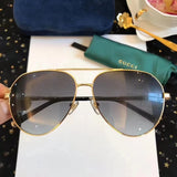 Gucci Glasses Pilot Polarized Sun Glasses Men's Fashion Color Film Large Frame Toad Sunglasses