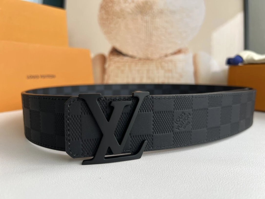 Louis Vuitton LV Belt Top version 【Counter Quality】The Most New Belt4.0cm Men's Belt Metal Buckle Men's Leather Belt with Classic Chessboard Plaid Belt with Genuine Goods Packaging in and out of the Counter No Problem Versatile Casual Fashion Formal Wear