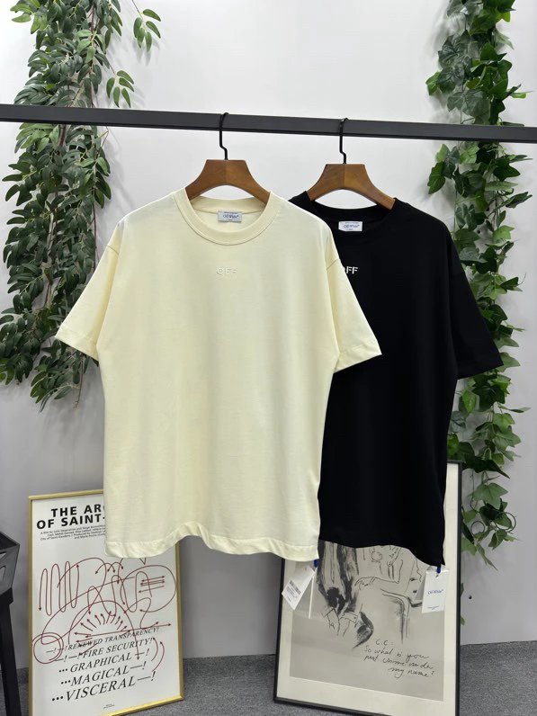 OFF-White T-shirt Top Version Counter Same Style Cotton Short Sleeve T T-shirt Men's and Women's Loose Summer Base Casual Half Sleeve