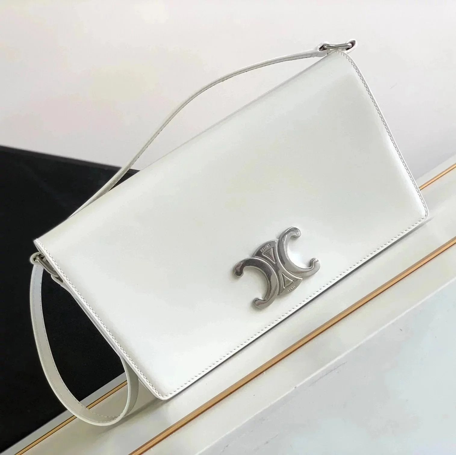 Celine women's bag Top version 【Ceiling Level】2022Autumn and Winter New Underarm Bag trapezetriomphe Retro Arc De Triomphe Underarm Bag Clutch Shoulder Bag Genuine Leather Bag Women's Bag