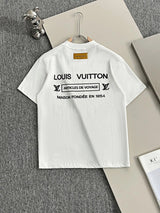 Louis Vuitton LV T-shirt Backside Letter Print logo round Neck Short Sleeve25ss New Pure Cotton Unisex Style T T-shirt OS Loose Fit Base Shirt Top Half Sleeve T-Shirt