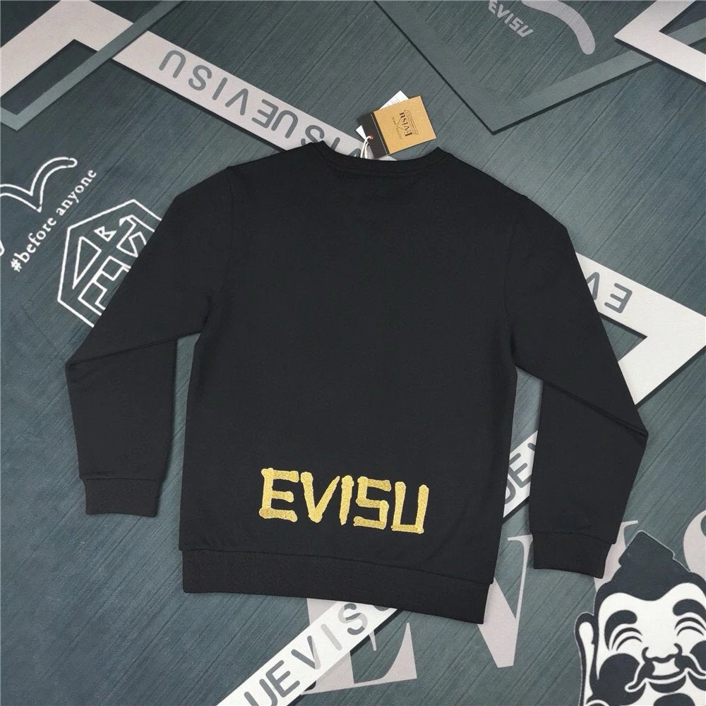 Evisu Hoodie Top Version Sweater for Men and Women AW24Autumn and Winter Seagull Embroidery Loose Casual Terry Cotton Retro Long Sleeve Fashion