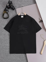 Burberry T-shirt Letter Embroidery logo round Neck Short Sleeve25ss New Pure Cotton Unisex Style T Casual T-Shirt Base Layer Shirt OS Loose design