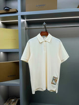 Burberry T-shirt Front Plaid Embroidery logo Label POLO Shirt Lapel Short Sleeve25ss New Unisex Summer Short Sleeve OS Loose T Business Half Sleeve Shirt Plus Size T-Shirt