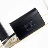 Celine women's bag Top version 【Original Factory】New CUIRTRIOMPHE Cowhide WOC Brand New Chain Leather Envelope Package Large113322Small Size10J733