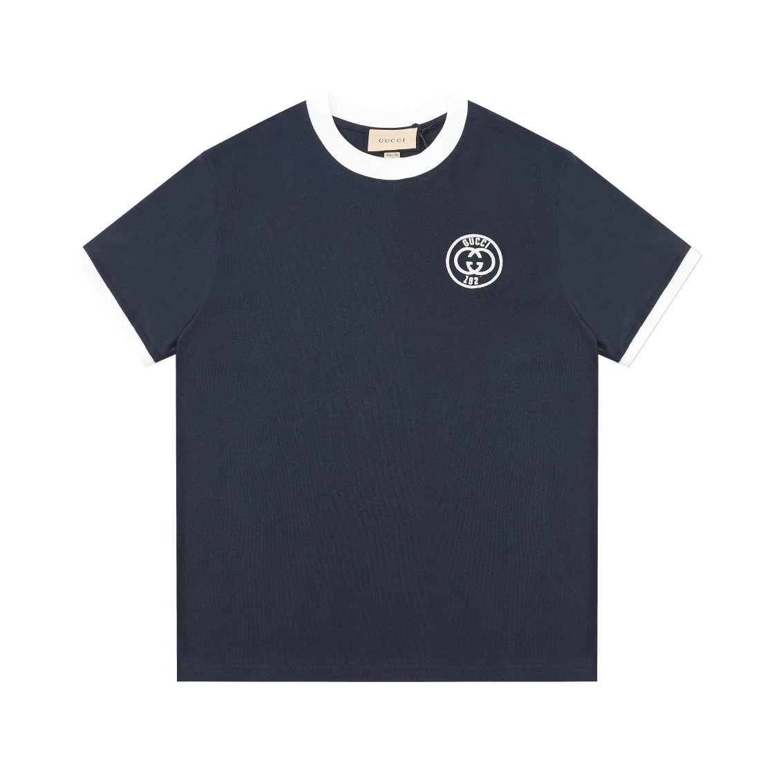 Gucci T-shirt Color Matching logo Letter Embroidered Crew Neck Short Sleeve25ss New Pure Cotton Unisex Style T T-shirt OS Loose Fit Base Shirt Top Half Sleeve T-Shirt