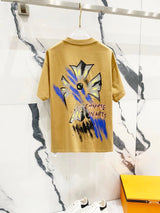 Chrome Hearts T-shirt Front and Back Graffiti Sanskrit Print logo round Neck Short Sleeve25ss New Pure Cotton Unisex Style T Casual T-Shirt Base Layer Shirt OS Loose Fit Half Sleeve Top Plus Size