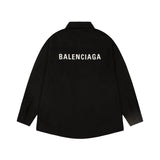 Balenciaga Jackets Back with English letters logo Long Sleeve Shirt Unisex Versatile Business Casual Slim Fit Jacket