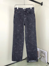 Maison Margiela Jeans Allover Letter Print logo25ss Spring Summer New Straight Loose Jeans Unisex Slim Fit Long Pants