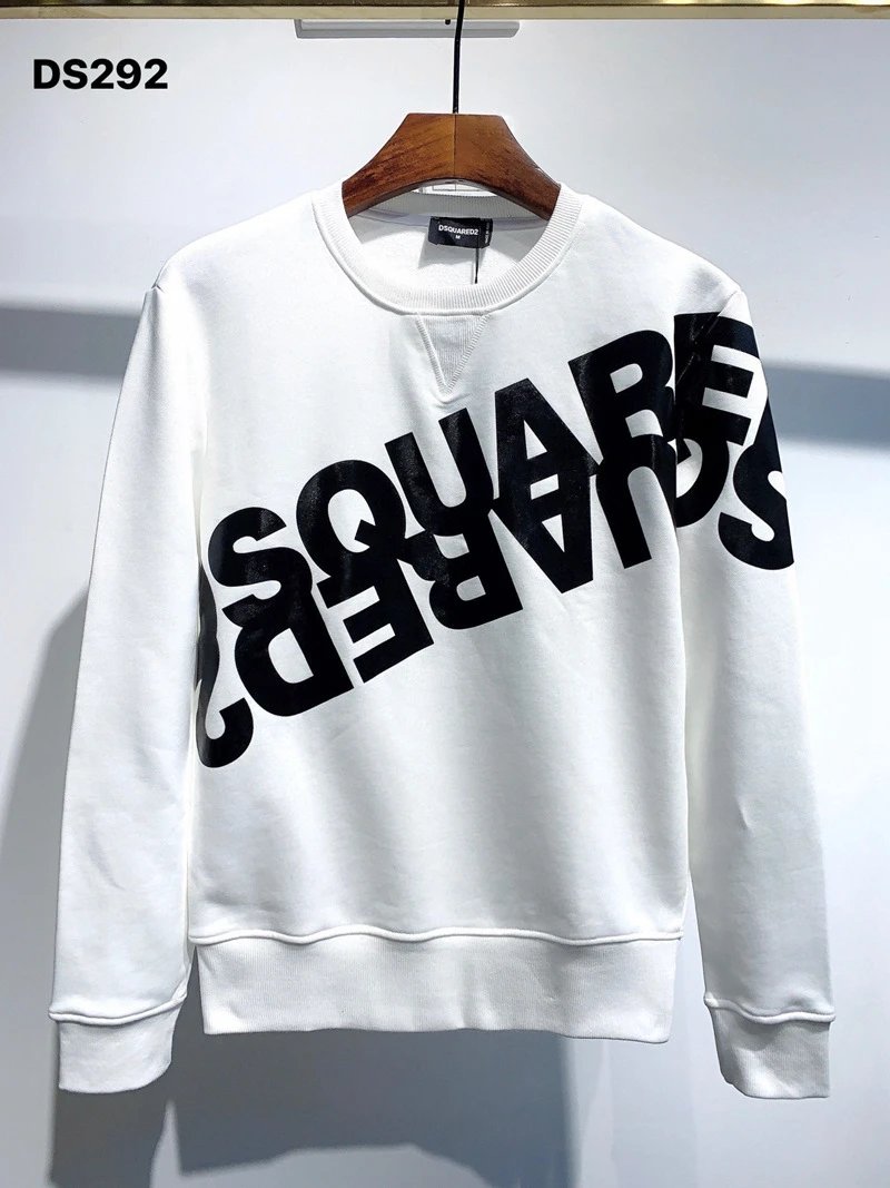 DSquared2 Hoodie DS292Printed Letters Couple Sweater DSQ New Autumn and Winter round Neck Long Sleeve Bottoming Shirt European Style Men's Clothing T