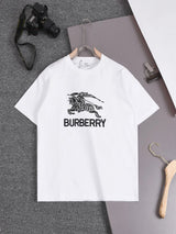 Burberry T-shirt Letter Embroidery logo round Neck Short Sleeve25ss New Pure Cotton Unisex Style T Casual T-Shirt Base Layer Shirt OS Loose design