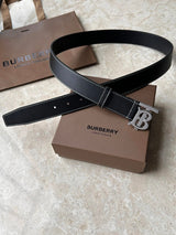 Burberry Belt Top version 【Original Custom】Original New Men's Leather Belt Width3.5cm Double-Sided Imported First Layer Calfskin Full Grain Leather Genuine Goods Quality Original Letter Rotating Buckle Counter Full Set Gift Box Packaging B Home Belt