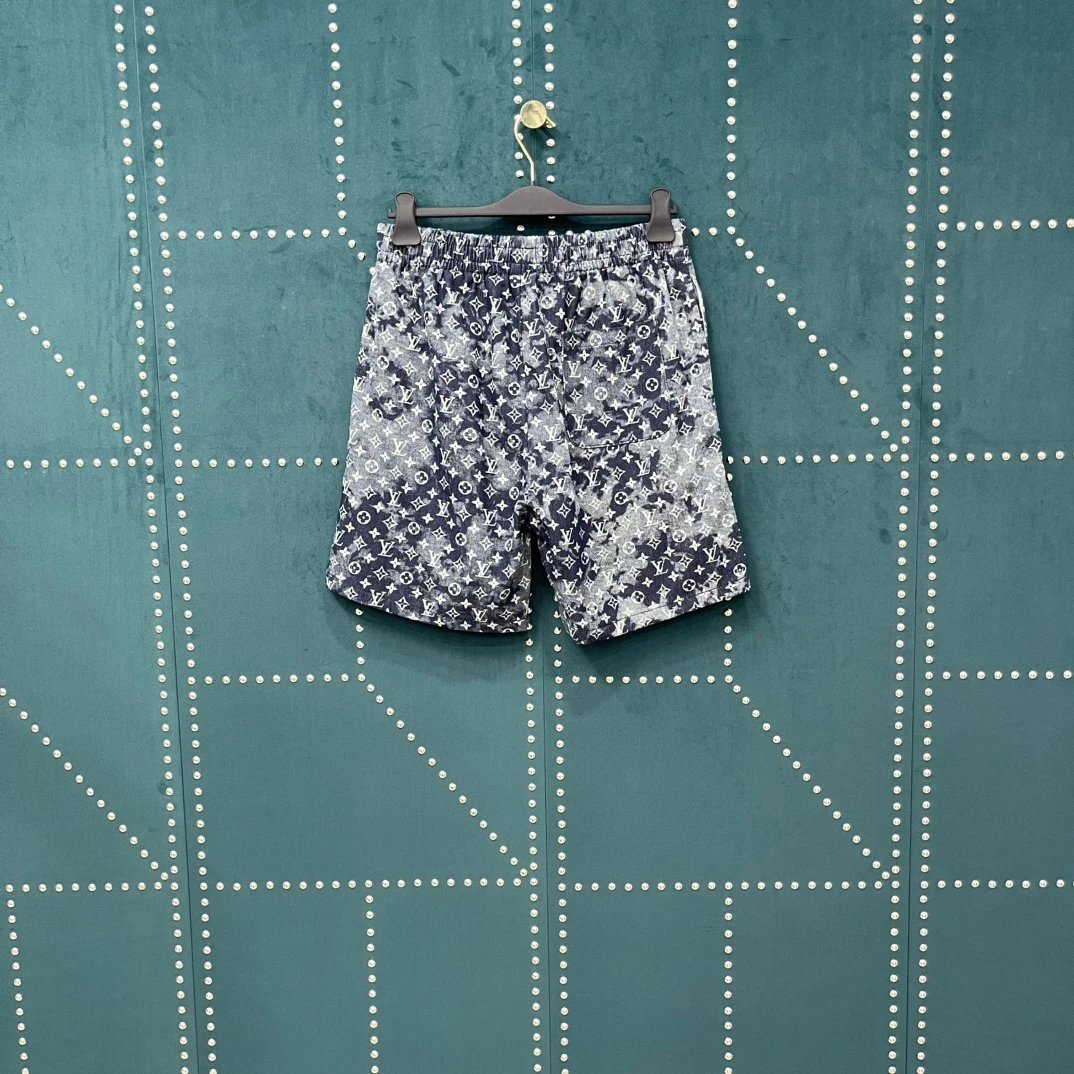 Louis Vuitton LV Shorts Tie-dye Tapestry Pattern logo Five-point Shorts25ss New Drawstring Casual Summer Pants American Style5Two-in-One Casual Sweatpants for Men and Women, Pure Cotton Joggers