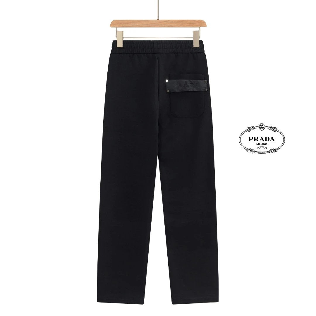 PRADA Sweatpants Back Pocket Letter Patch logo Straight-leg Sweatpants Unisex25ss Spring Summer New Loose Fit Versatile Plus Size Casual Pants