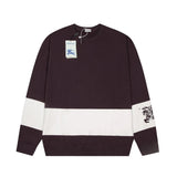 Burberry Hoodie Front and Back Large Stripe Crewneck Sweatshirt G Round Neck Sweatshirt Long Sleeve Base Shirt Jacket Top Fashion Unisex Sports Casual OS Loose Fit Versatile New Autumn Winter Collection
