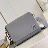 Louis Vuitton LV Men's Bag Top version 【Original Leather Hardware】Men's Bag New M570802022New Litchi Grain Cowhide newmessenger Messenger Men's Bag Men's Flip Shoulder Bag Messenger Bag Briefcase