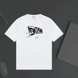 Dior T-shirt Front Chest 3D Black and White Letter Print logo round Neck Short Sleeve25ss New Pure Cotton Unisex Style T T-shirt OS Loose Fit Base Shirt Top Half Sleeve T-Shirt