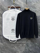 Gucci Sweater Tiger logo Turtleneck Sweater Coat Men's and Women's Same Style Outerwear OS Loose Top Long Sleeve Soft Glutinous Idle Style