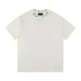 Balenciaga T-shirt Collar Metal Iron Ring logo round Neck Short Sleeve25ss New pure cotton T Unisex T-Shirt OS Drop Shoulder Loose Fit Base Shirt Top T-Shirt Short Sleeve