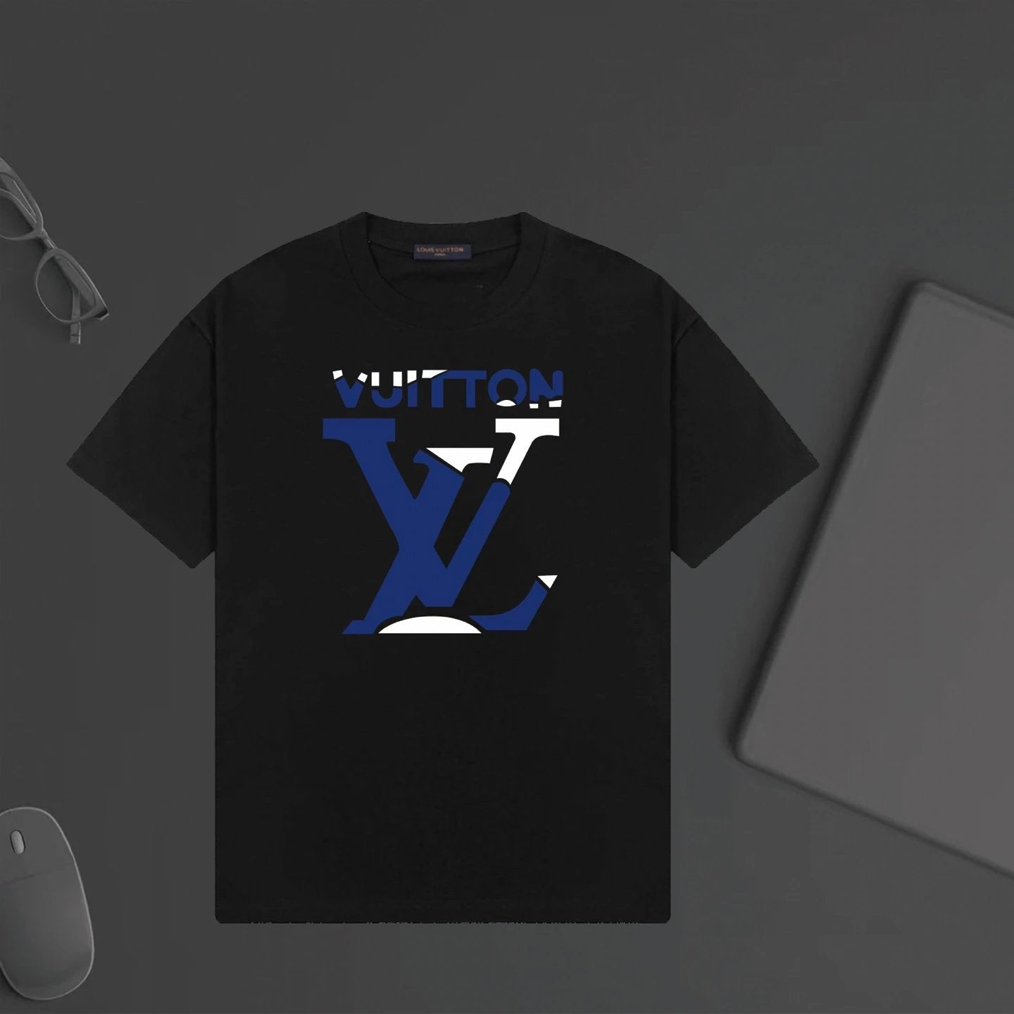 Louis Vuitton LV T-shirt Chest Patchwork Letter Print logo round Neck Short Sleeve25ss New Pure Cotton Unisex Style T T-shirt OS Loose Fit Base Shirt Top Half Sleeve T-Shirt