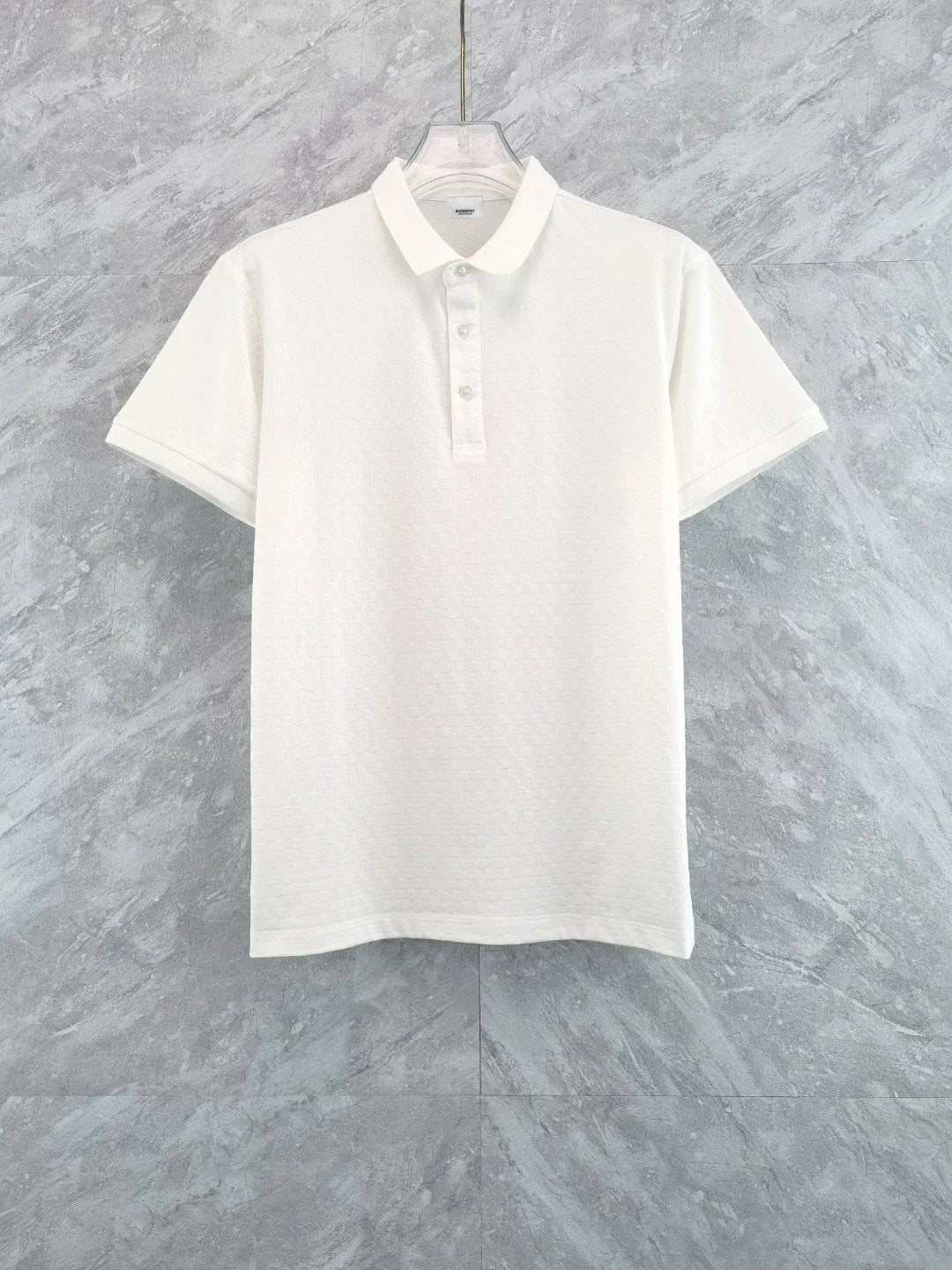 Burberry T-shirt Full-body Checkerboard Pattern logo Jacquard POLO Shirt Lapel Short Sleeve25ss New Unisex Summer Loose Short Sleeve T Business Commuter Short Sleeve Shirt Plus Size T-Shirt