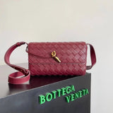 Bottega Veneta Women's Bag Top version 【Special Effects Original Hot Sale】/23New Popular Item miniAndiamoWOC Envelope Package Lambskin Woven Bag Mini Shoulder Messenger Bag Women's Bag755545