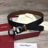 Ferragamo Belt Top version Belt Width for Men and Women3.5cm with Chip nfc Anti-Counterfeiting Quality Counter Full Set Packaging Italian Double-Sided Cowhide Matching Boutique Brass Buckle Long and Short Belt Pants Belt