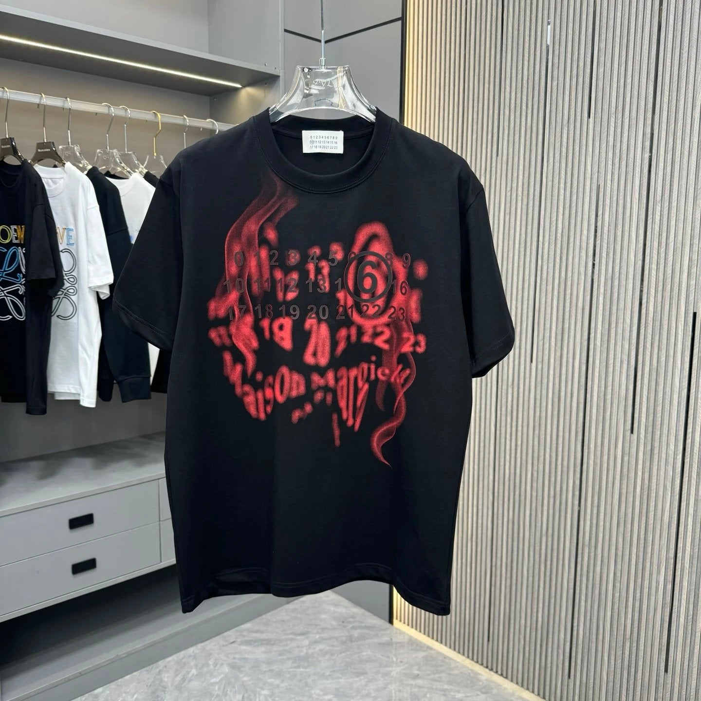 Maison Margiela T-shirt Chest Number Dot Print logo round Neck Short Sleeve25ss New pure cotton T Unisex T-Shirt OS Drop Shoulder Loose Fit Base Shirt Top T-Shirt Short Sleeve