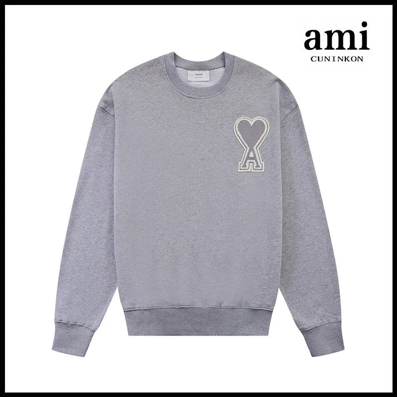 Ami Hoodie Ami Hoodie Couple Suit Classic Love Cotton Loose round Neck Raglan Hooded Sweater Leisure Tappered Trousers-CY