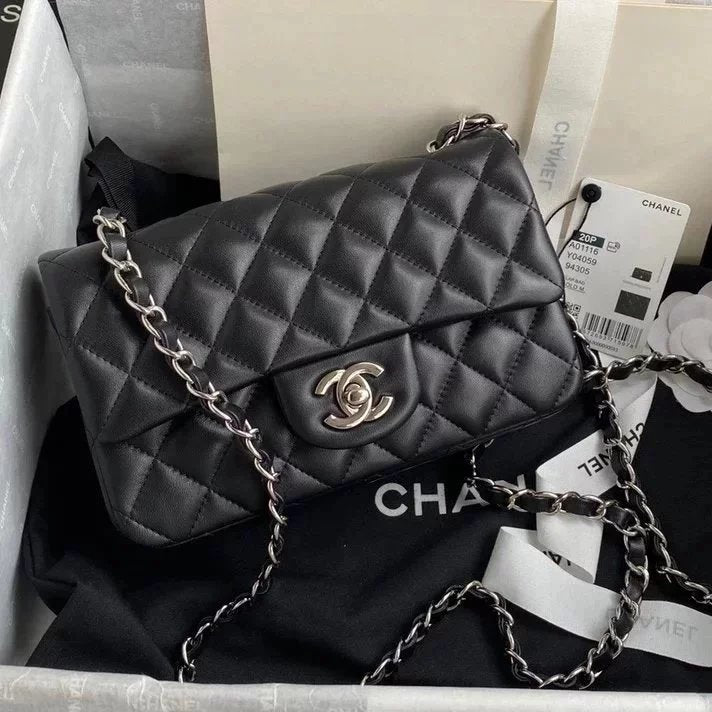 Chanel Women's Bag Top version 【Surrogate Shopping Version Genuine Goods Leather】l Classic CF Large Package mini20cm1116CF Fang Fat Flap Bag Original Sheepskin Women's Bag Chain Bag Crossbody Bag Caviar Cowhide CF20cm