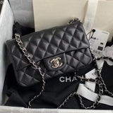 Chanel Women's Bag Top version 【Surrogate Shopping Version Genuine Goods Leather】l Classic CF Large Package mini20cm1116CF Fang Fat Flap Bag Original Sheepskin Women's Bag Chain Bag Crossbody Bag Caviar Cowhide CF20cm