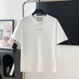 Gucci T-shirt Chest Letter Embroidery logo round Neck Short Sleeve25ss New Pure Cotton Unisex Style T T-shirt OS Loose Fit Base Shirt Half Sleeve T-Shirt Top Half Sleeve