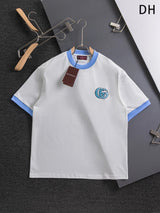Gucci T-shirt Two-tone chest design G Letter Embroidery logo round Neck Short Sleeve25ss New pure cotton T Unisex T-Shirt OS Drop Shoulder Loose Fit Base Shirt Top T-Shirt Short Sleeve