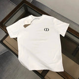 Dior T-shirt Chest Letter Print logo round Neck Short Sleeve25ss New Pure Cotton Unisex Style T T-shirt OS Loose Fit Base Shirt Top Half Sleeve T-Shirt