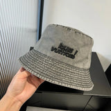 Louis Vuitton LV Hat Letter Printing logo Fisherman Hat Casual Sun Protection UV Protection Plain Face Covering Sun Hat Outdoor Versatile Flat Top Bucket Hat
